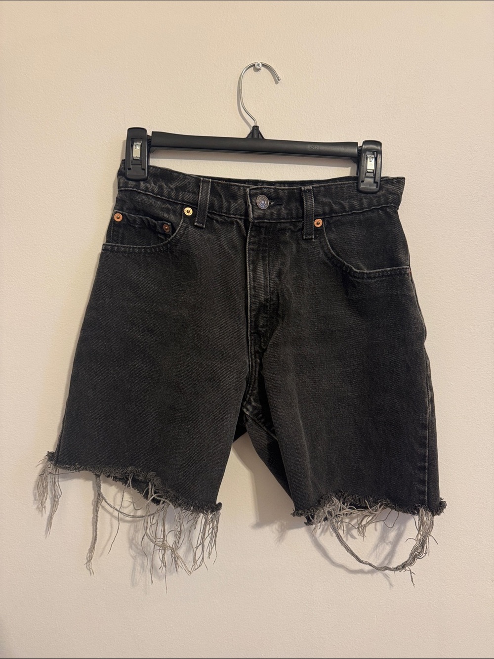 Levi's Black Distressed Cutoff Jean Shorts
